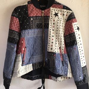 Tommy Hilfiger Quilted American Flag Varsity Baseball Jacket